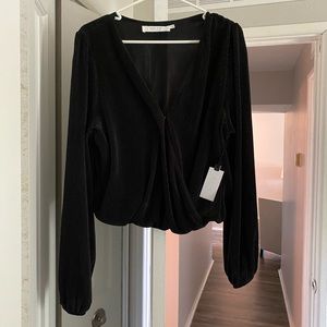 ASTR The Label Crop Blouse NWT